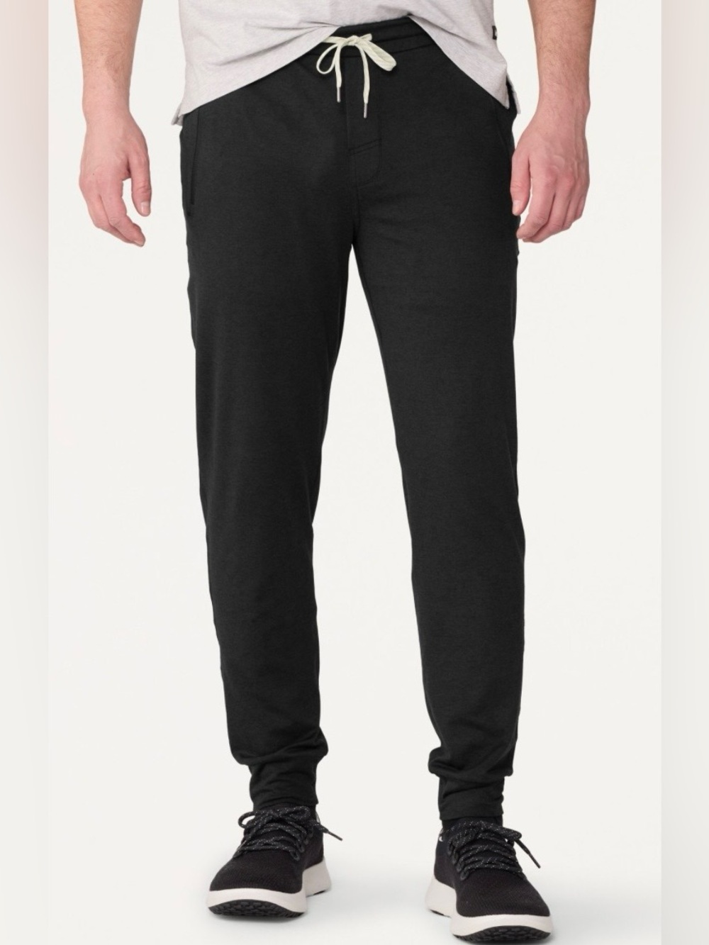 Men's Black Jogger Pants - Comfortable Drawstring Lounge Pants